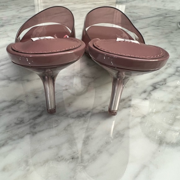 Steve Madden Pance Clear PVC brown Mule Heels - Picture 7 of 7